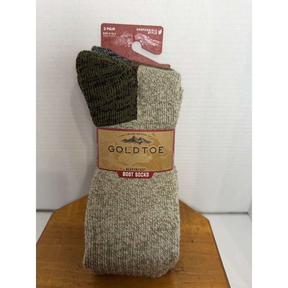 Gold Toe Signature Heavyweight Boot Socks 2 Pair Size‎ 6-12.5 Cushioned Crew